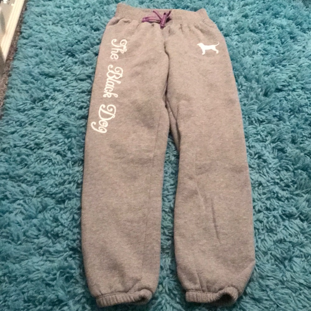 Kids black dog sweatpants